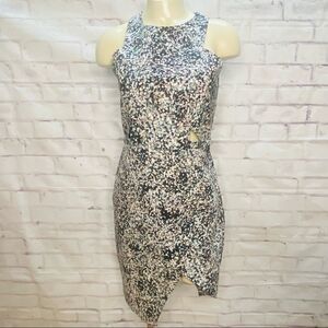 Parker floral geometric cut dress